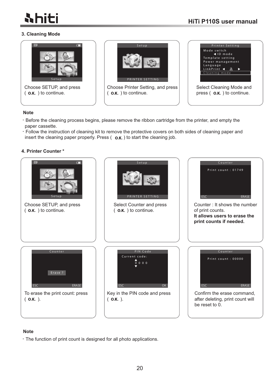 Hiti p110s user manual | HiTi P110 User Manual | Page 22 / 32
