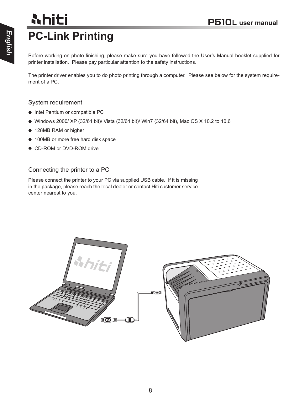 Pc-link printing | HiTi P510L User Manual | Page 8 / 12