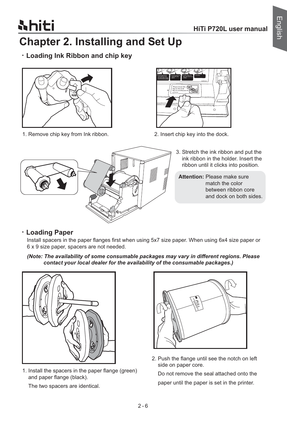 Chapter 2. installing and set up, English | HiTi P720L User Manual | Page 11 / 25