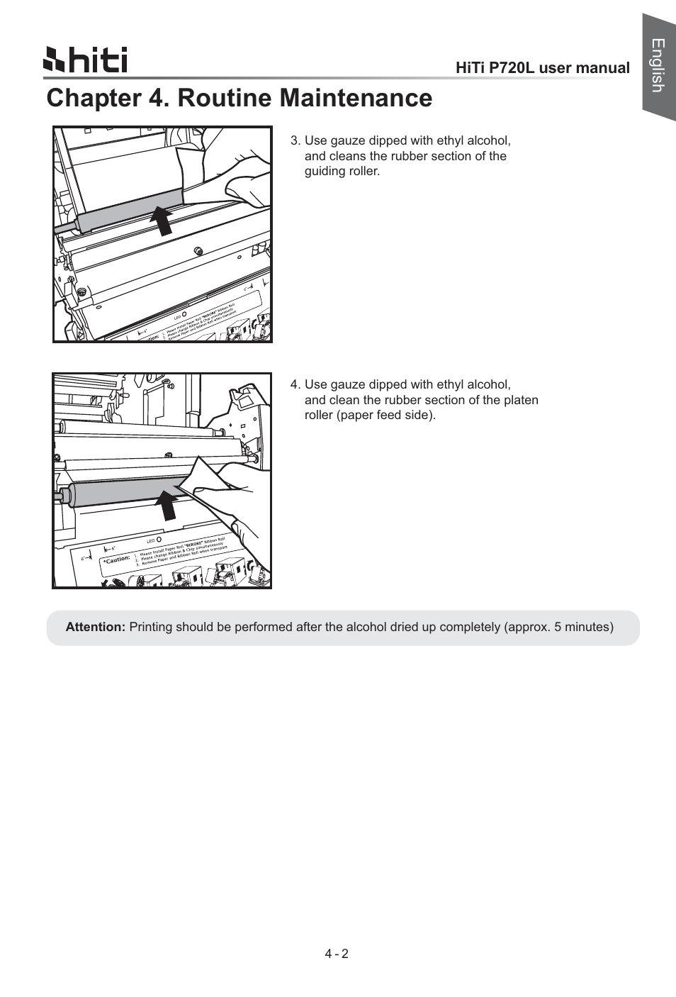 Chapter 4. routine maintenance | HiTi P720L User Manual | Page 17 / 25