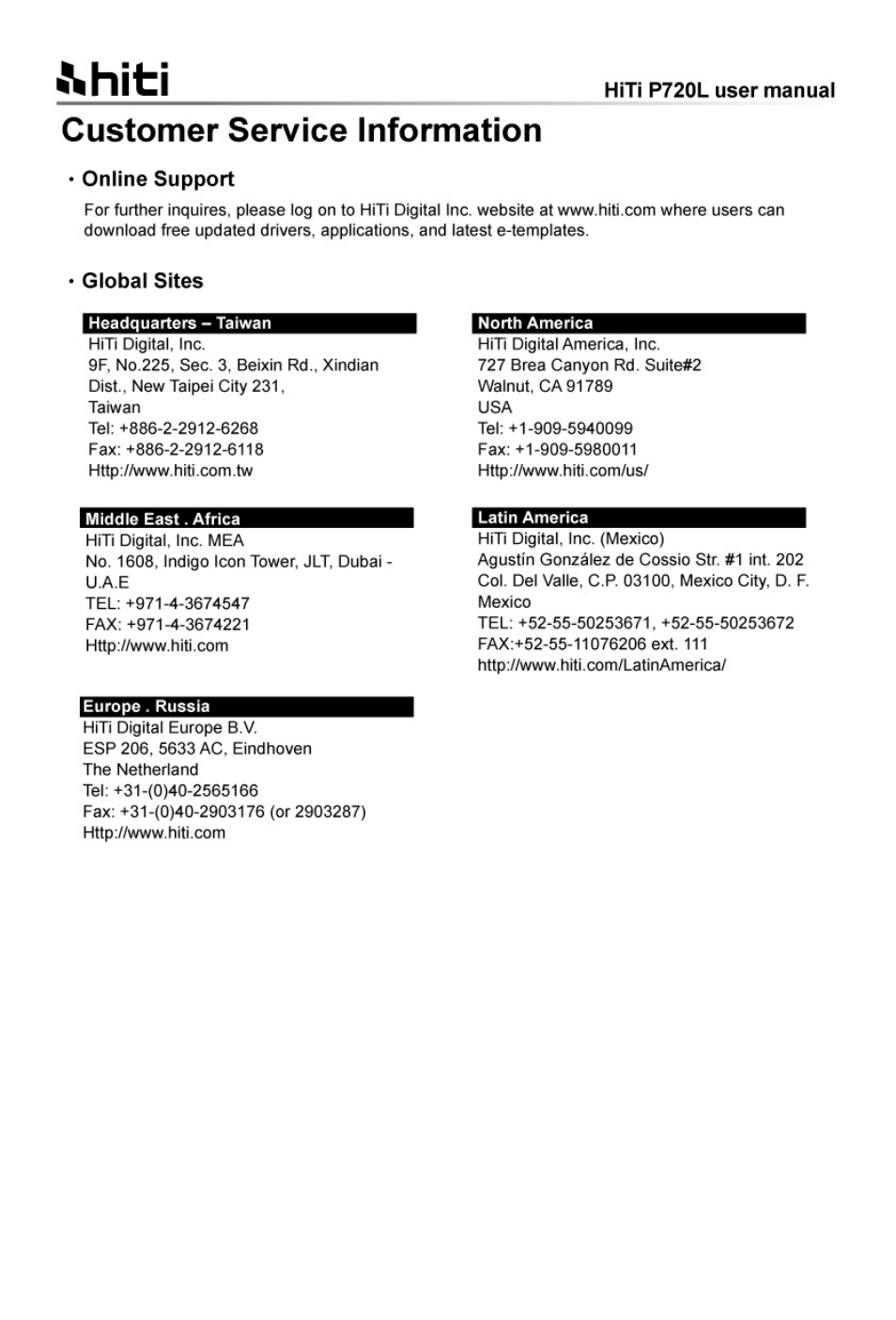 HiTi P720L User Manual | Page 24 / 25