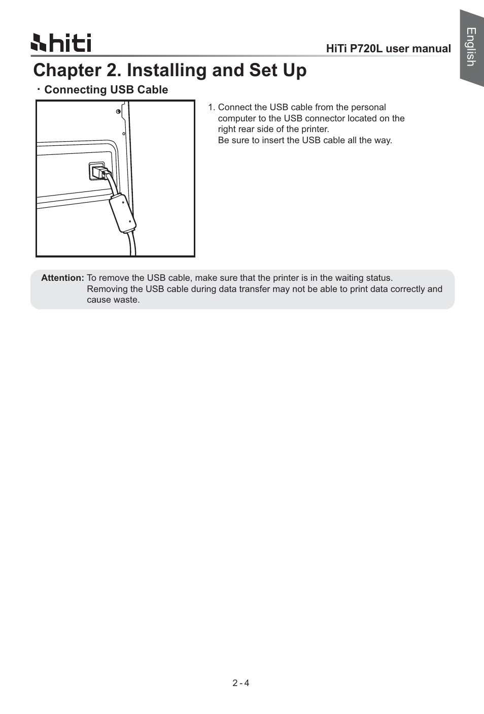 Chapter 2. installing and set up | HiTi P720L User Manual | Page 9 / 25