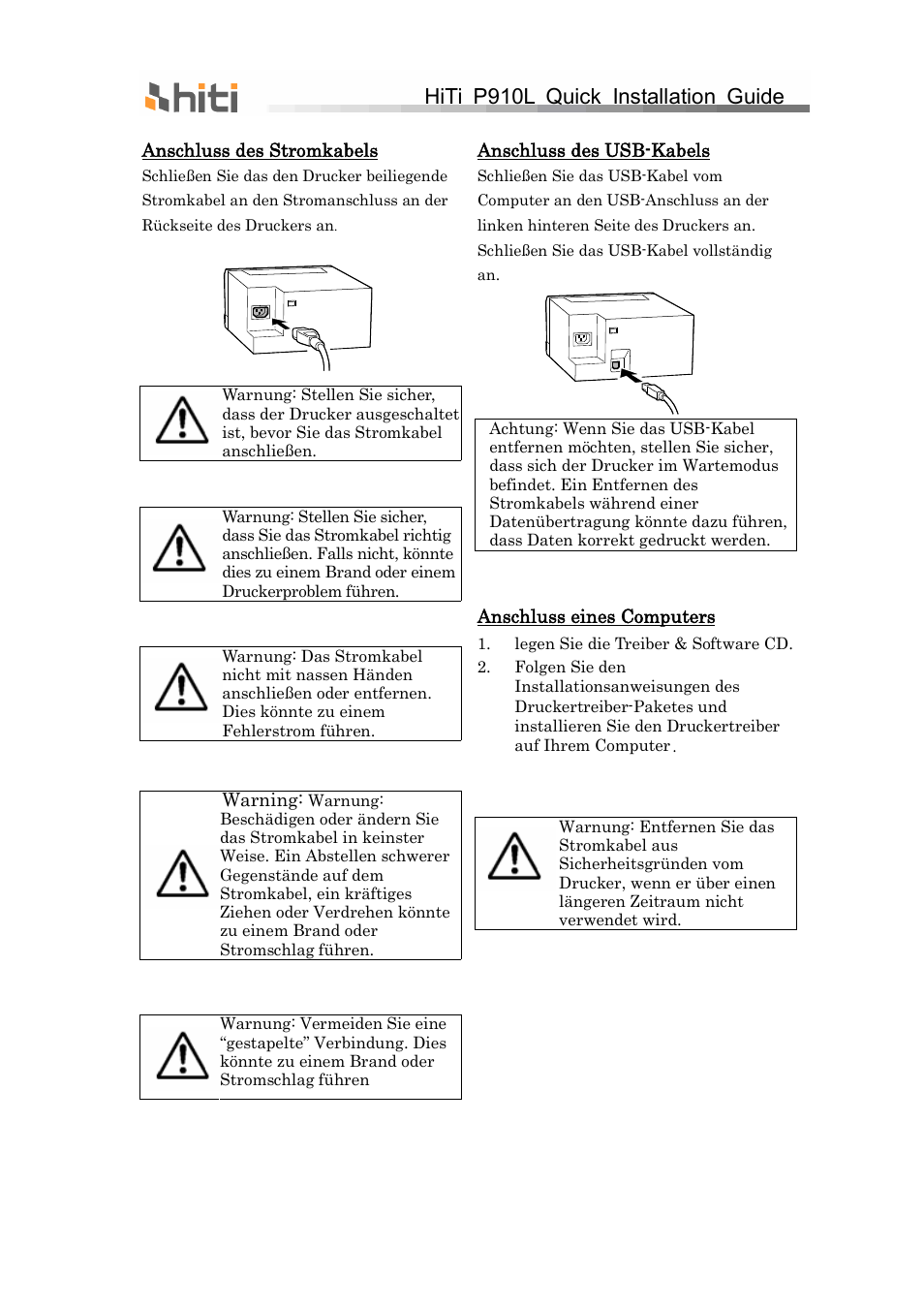 Hiti p910l quick installation guide | HiTi P910L Quick Installation Guide User Manual | Page 26 / 36