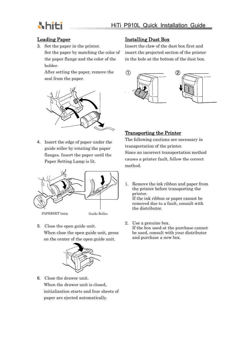 Hiti p910l quick installation guide | HiTi P910L Quick Installation Guide User Manual | Page 4 / 36