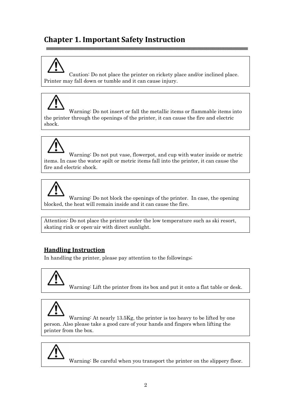 Chapter 1. important safety instruction | HiTi P910L User Manual User Manual | Page 5 / 25