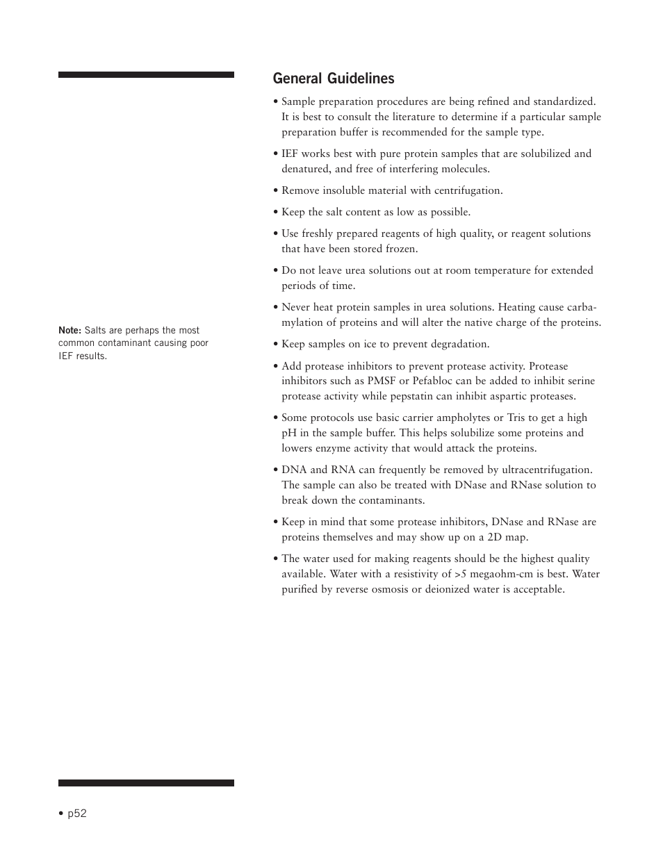 General guidelines | Hoefer IEF100 User Manual | Page 58 / 65