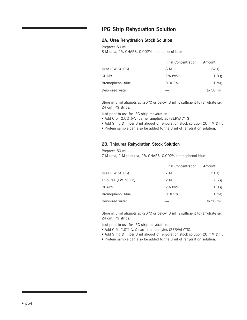 Ipg strip rehydration solution | Hoefer IEF100 User Manual | Page 60 / 65