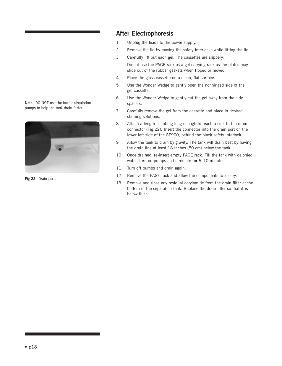 After electrophoresis | Hoefer SE900 User Manual | Page 24 / 37