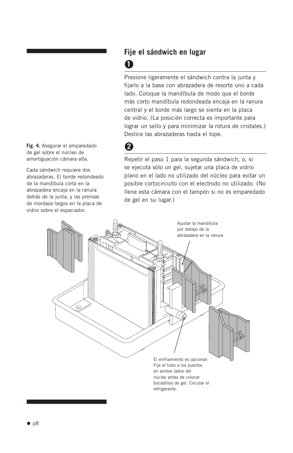 Fije el sándwich en lugar | Hoefer SE250 User Manual | Page 16 / 31