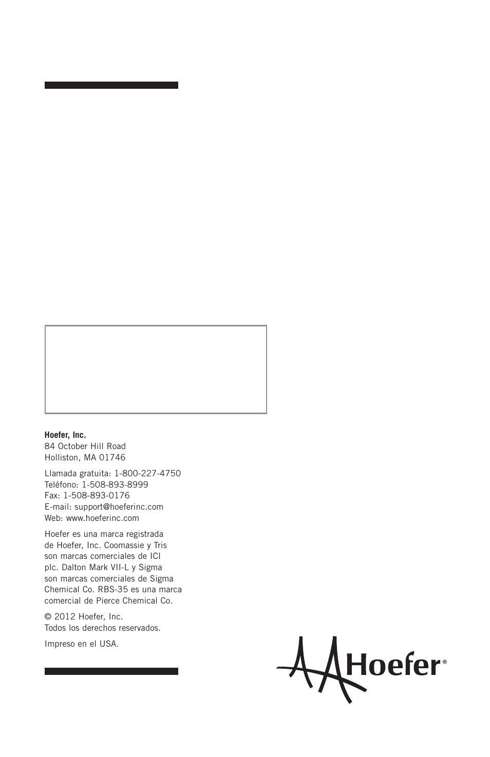 Hoefer SE250 User Manual | Page 31 / 31
