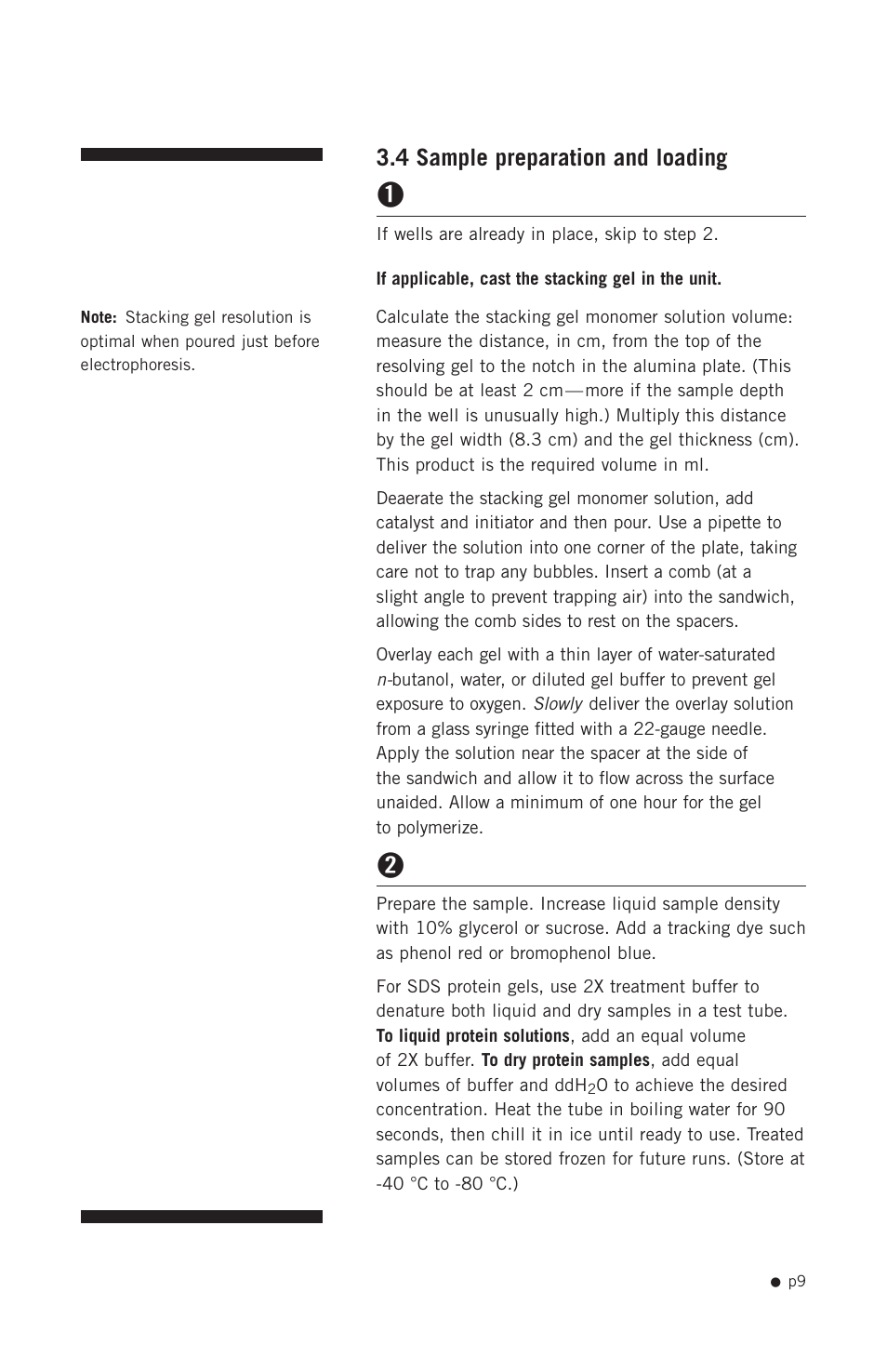 4 sample preparation and loading | Hoefer SE250 User Manual | Page 17 / 31