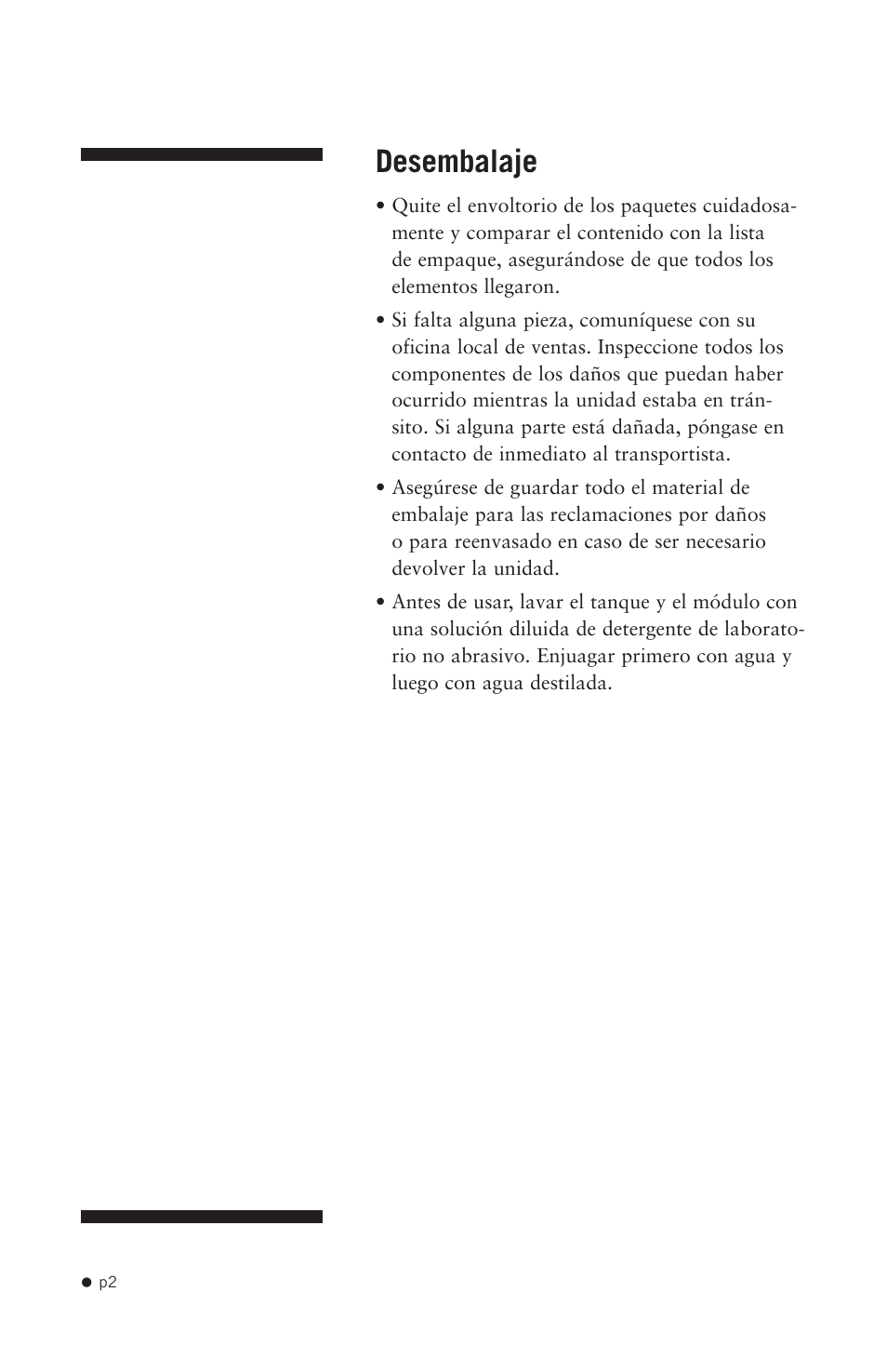 Desembalaje | Hoefer SE300 miniVE User Manual | Page 10 / 37