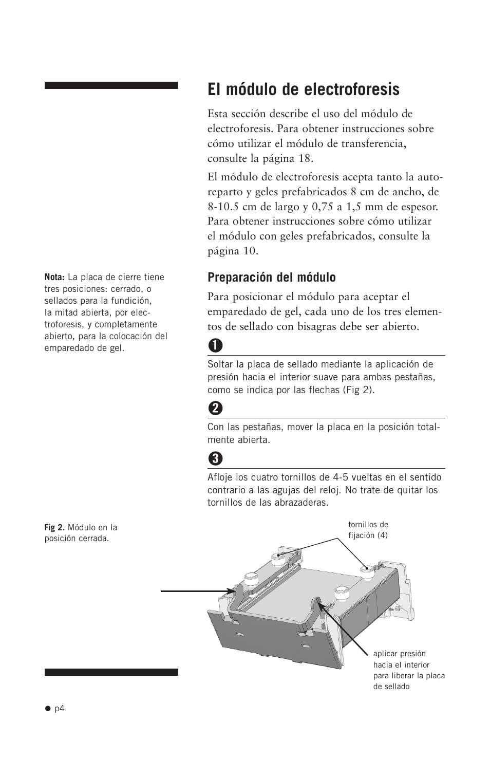 El módulo de electroforesis | Hoefer SE300 miniVE User Manual | Page 12 / 37
