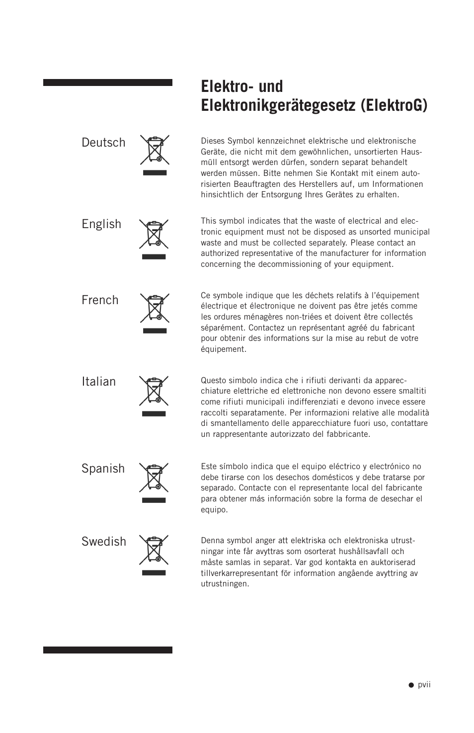 Elektro- und elektronikgerätegesetz (elektrog) | Hoefer SE300 miniVE User Manual | Page 8 / 37