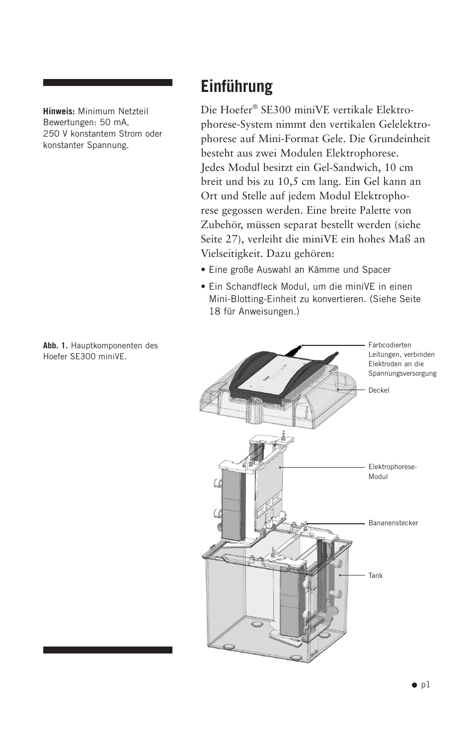 Einführung | Hoefer SE300 miniVE User Manual | Page 9 / 37