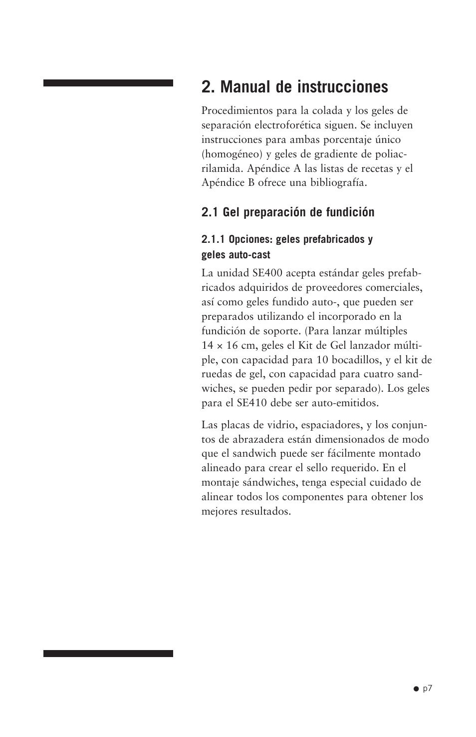 Manual de instrucciones | Hoefer SE400 User Manual | Page 15 / 51