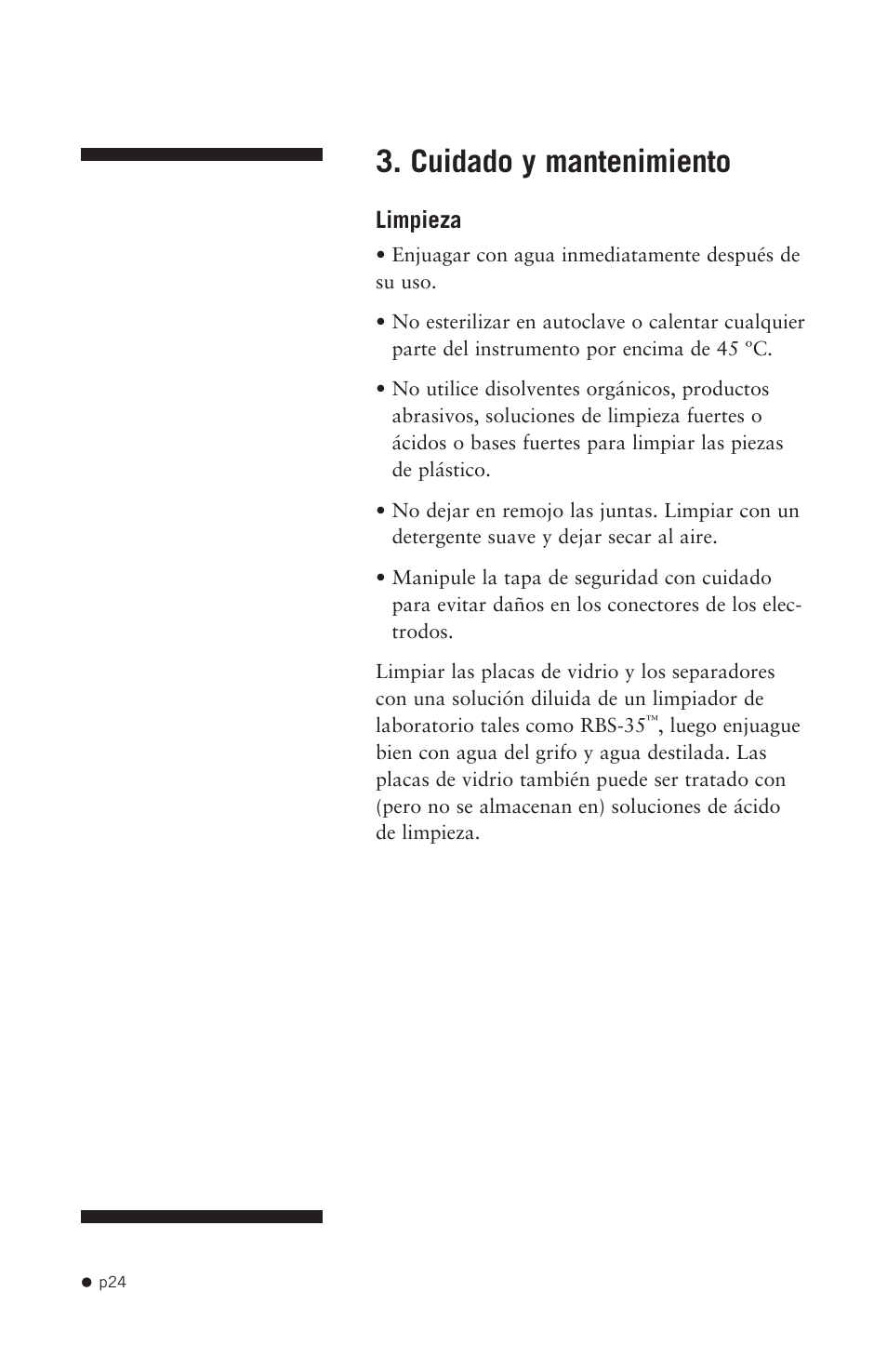 Cuidado y mantenimiento | Hoefer SE400 User Manual | Page 32 / 51