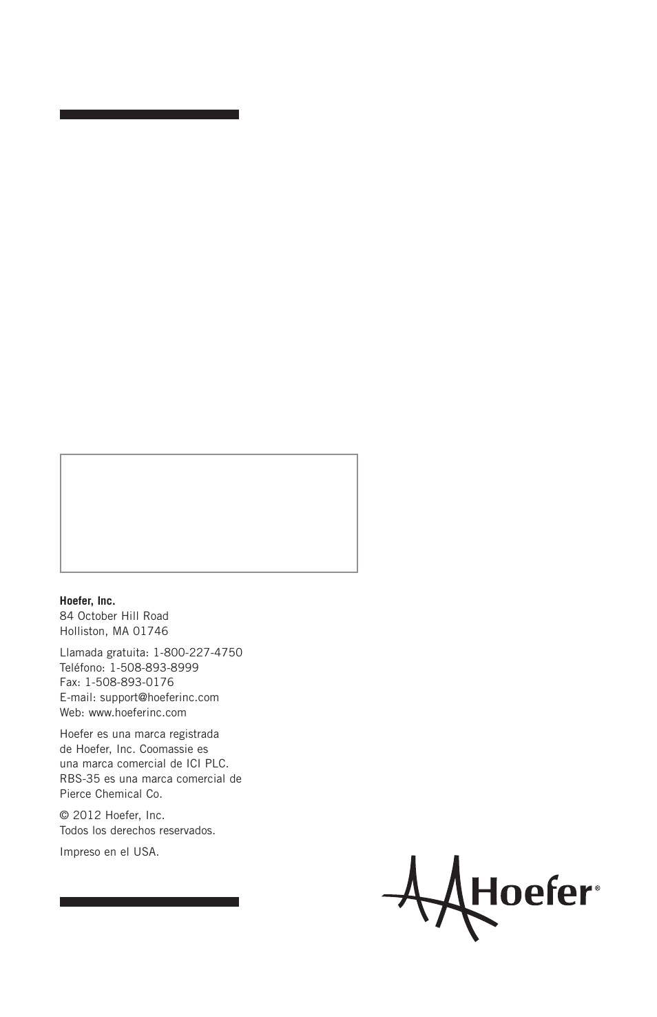 Hoefer SE400 User Manual | Page 51 / 51