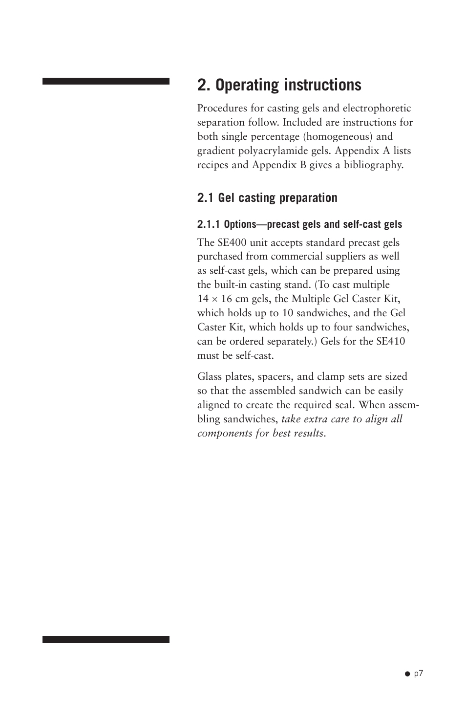 Operating instructions | Hoefer SE400 User Manual | Page 15 / 50