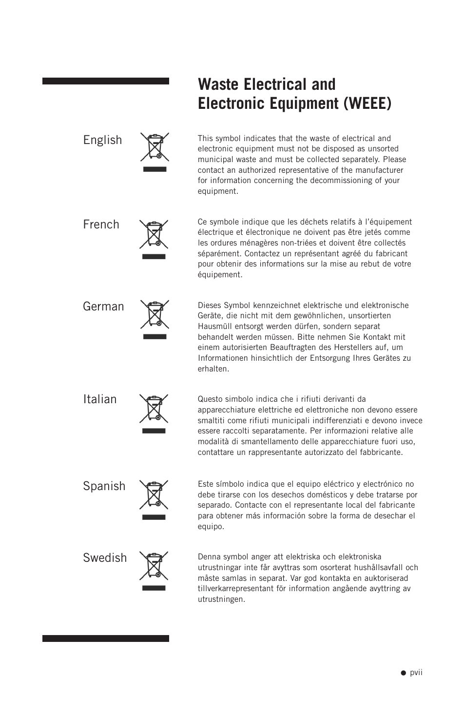 Waste electrical and electronic equipment (weee) | Hoefer SE400 User Manual | Page 8 / 50