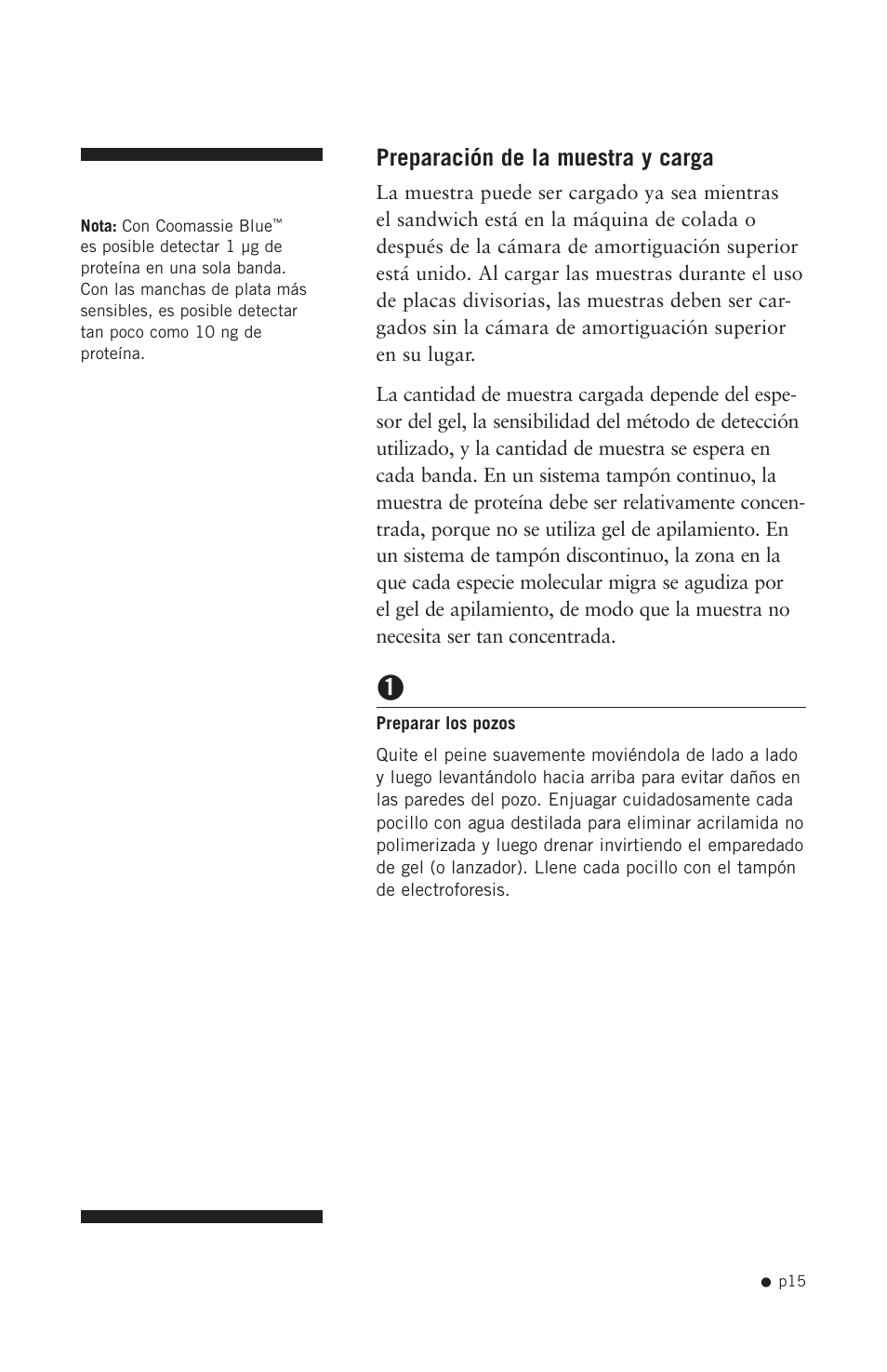 Preparación de la muestra y carga | Hoefer SE640 User Manual | Page 23 / 51
