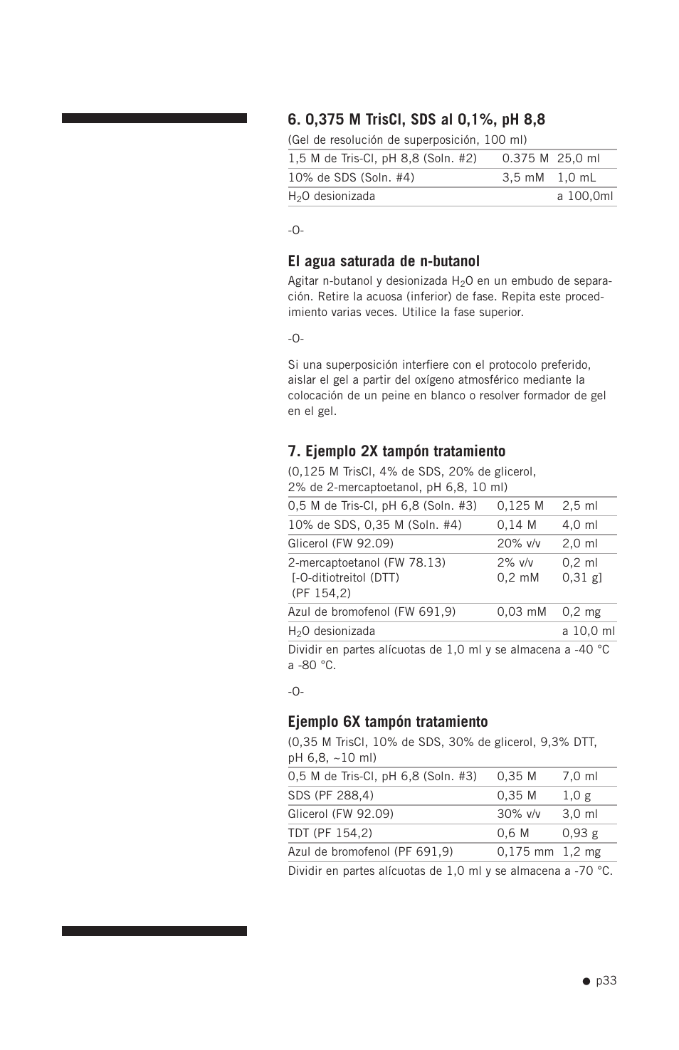 El agua saturada de n-butanol, Ejemplo 2x tampón tratamiento, Ejemplo 6x tampón tratamiento | Hoefer SE640 User Manual | Page 41 / 51