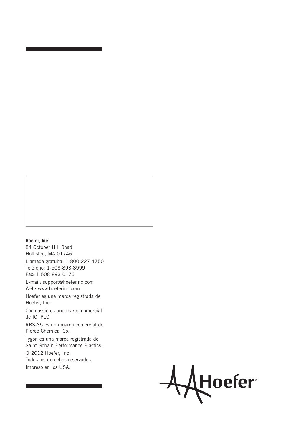 Hoefer SE640 User Manual | Page 51 / 51