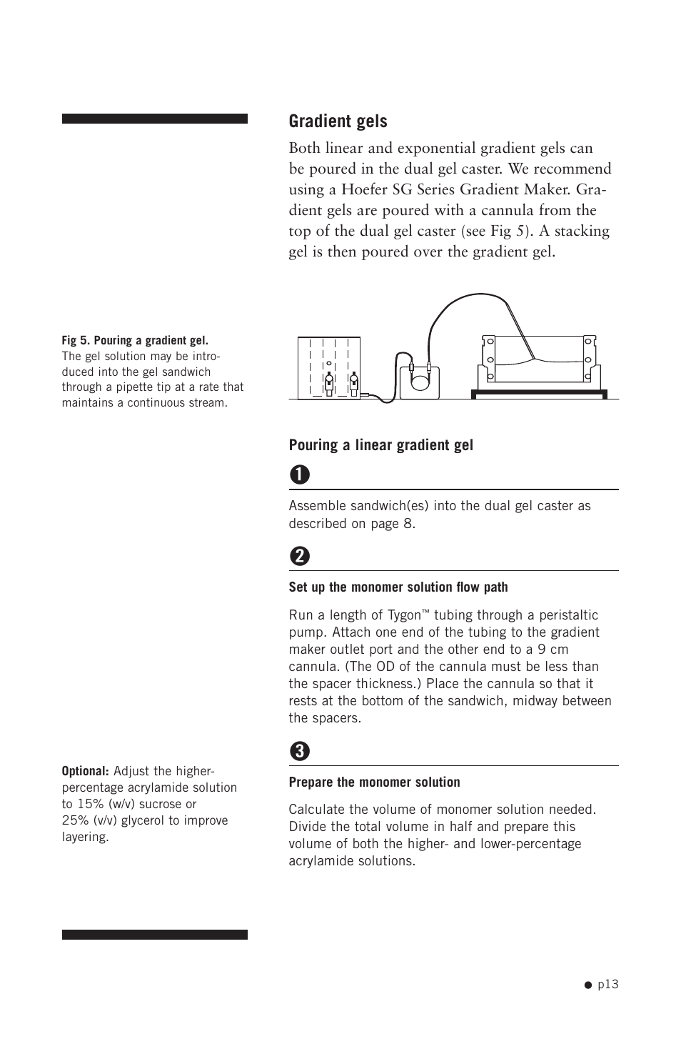 Gradient gels | Hoefer SE640 User Manual | Page 21 / 50