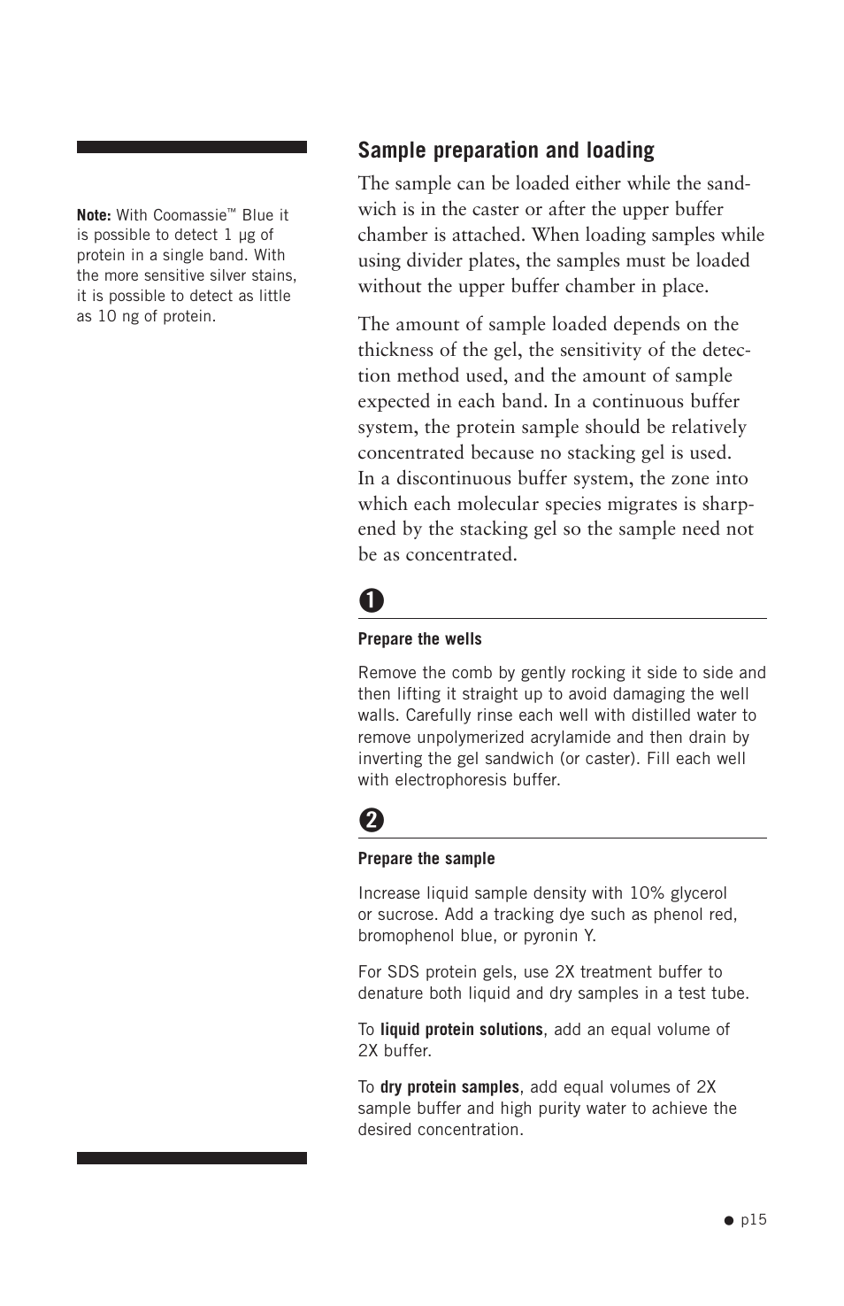 Sample preparation and loading | Hoefer SE640 User Manual | Page 23 / 50