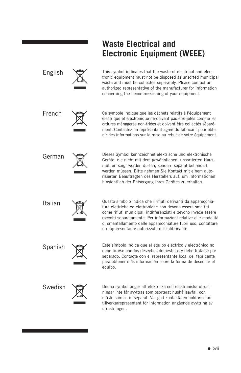 Waste electrical and electronic equipment (weee) | Hoefer SE640 User Manual | Page 8 / 50