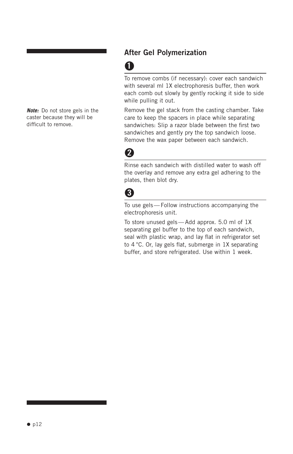After gel polymerization | Hoefer SE215 User Manual | Page 14 / 21