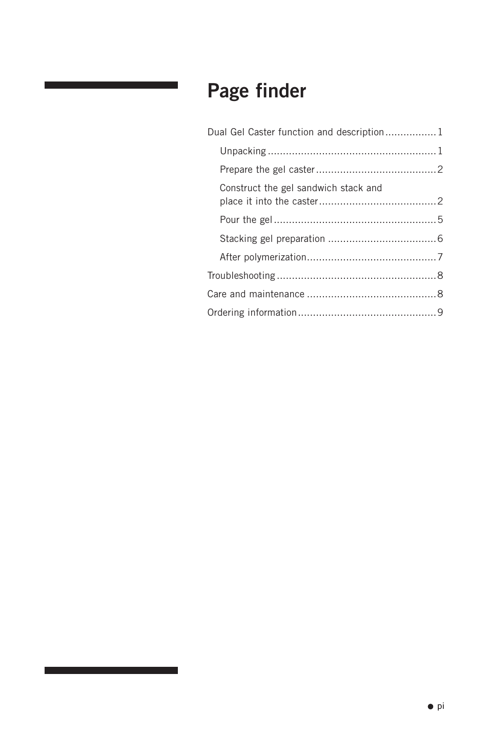 Page finder | Hoefer SE245 User Manual | Page 2 / 13