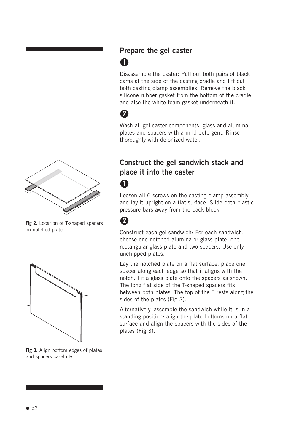 Prepare the gel caster | Hoefer SE245 User Manual | Page 4 / 13