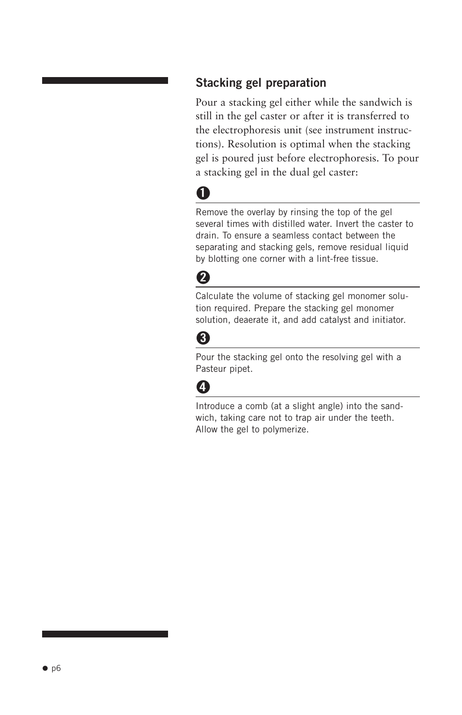 Stacking gel preparation | Hoefer SE245 User Manual | Page 8 / 13