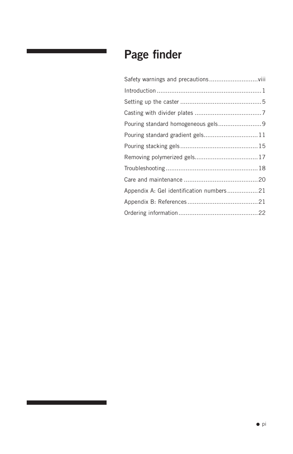 Page finder | Hoefer SE615 User Manual | Page 2 / 27