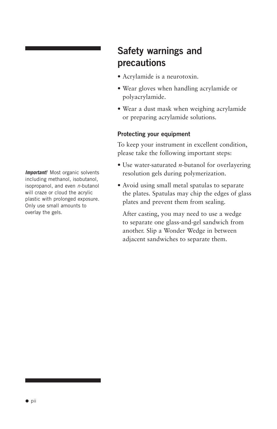 Safety warnings and precautions | Hoefer SE615 User Manual | Page 3 / 27