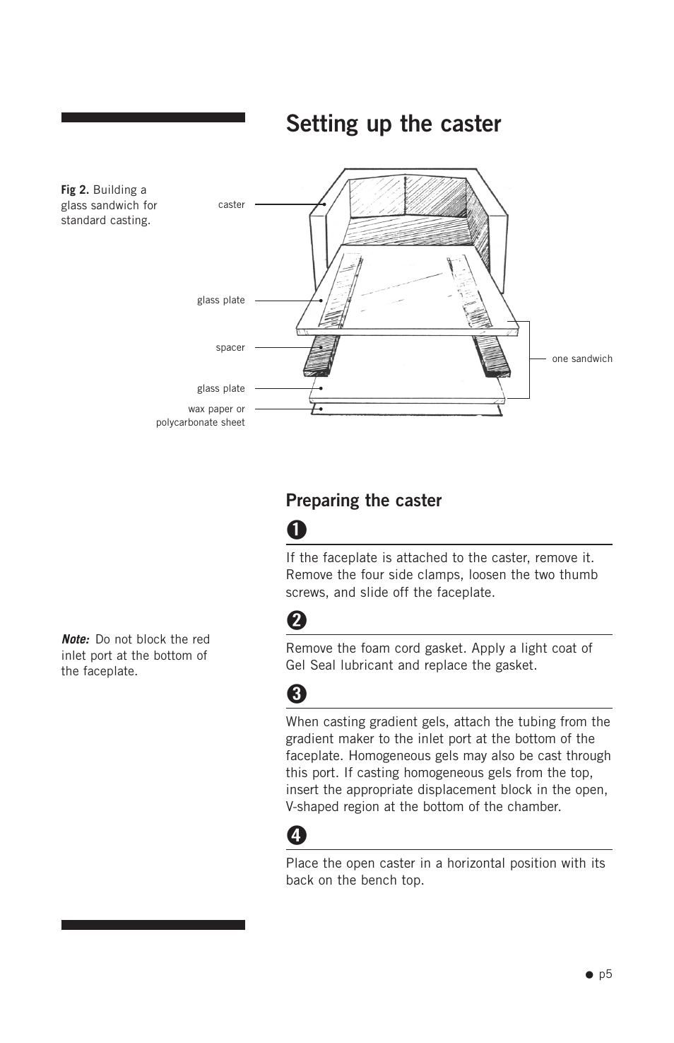 Setting up the caster, Preparing the caster | Hoefer SE615 User Manual | Page 8 / 27