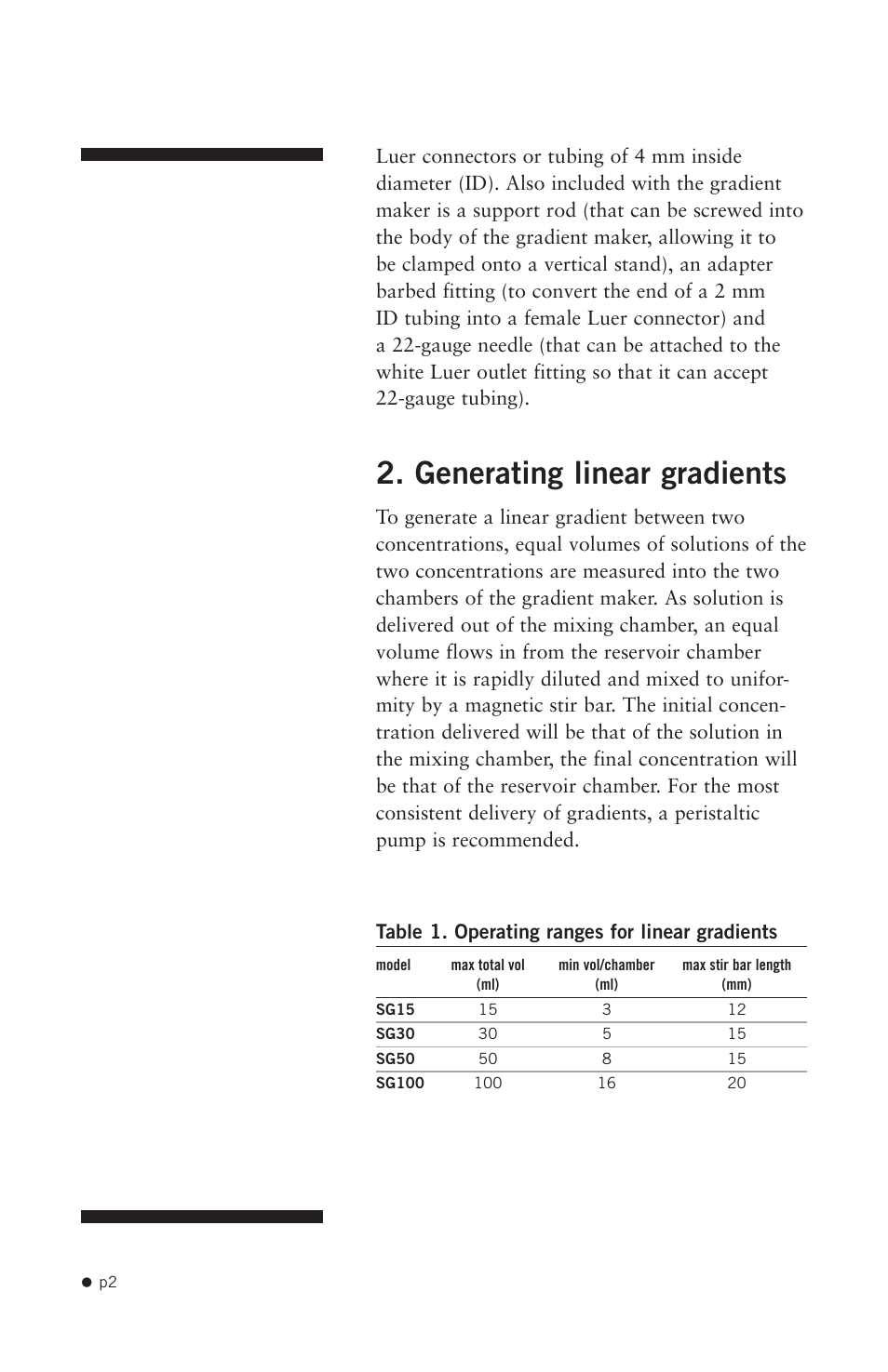 Generating linear gradients | Hoefer SG15 User Manual | Page 4 / 9