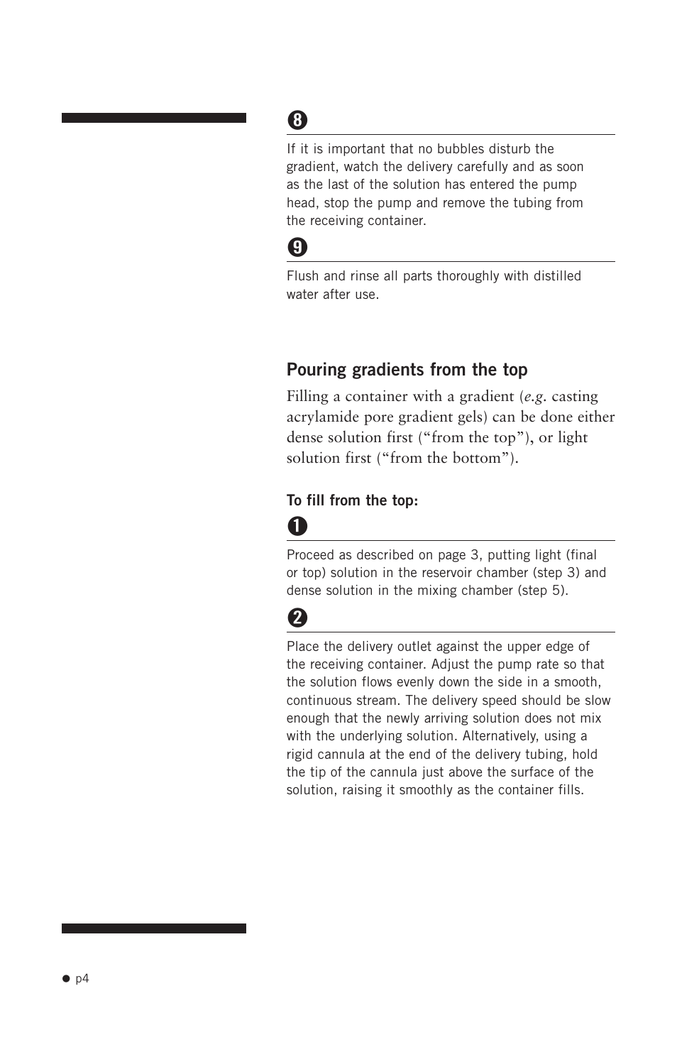 Pouring gradients from the top | Hoefer SG15 User Manual | Page 6 / 9