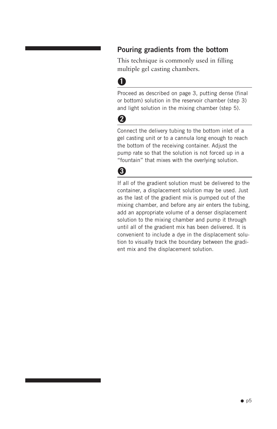 Pouring gradients from the bottom | Hoefer SG15 User Manual | Page 7 / 9