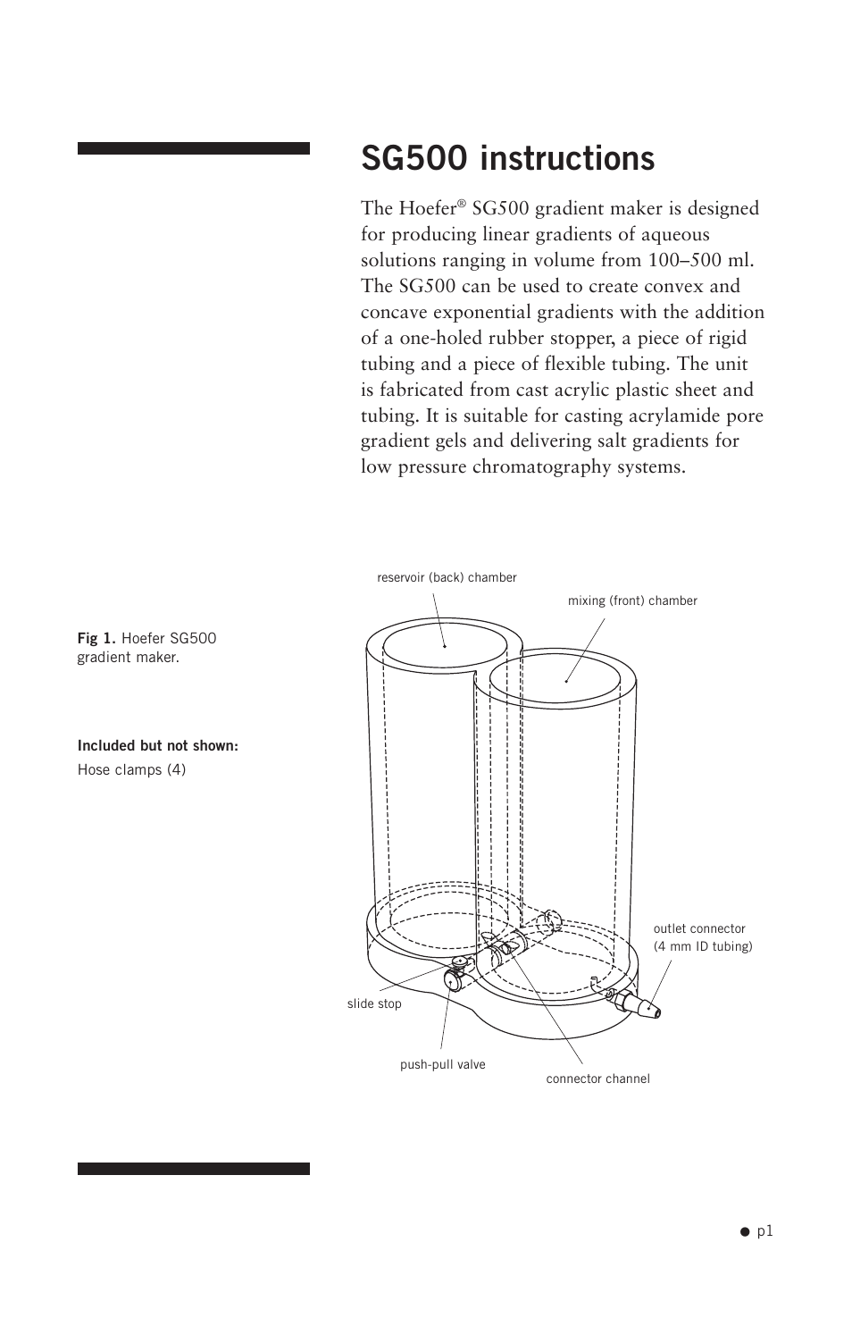 Sg500 instructions | Hoefer SG500 User Manual | Page 3 / 12