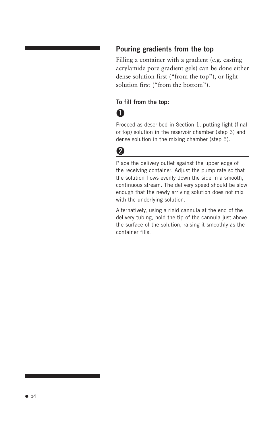 Pouring gradients from the top | Hoefer SG500 User Manual | Page 6 / 12