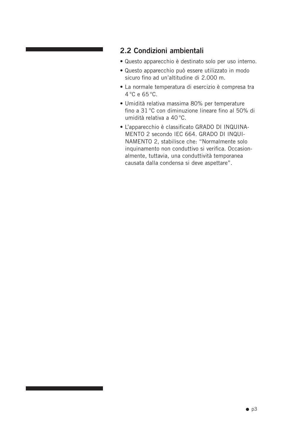 2 condizioni ambientali | Hoefer SQ33 Sequencer User Manual | Page 14 / 30