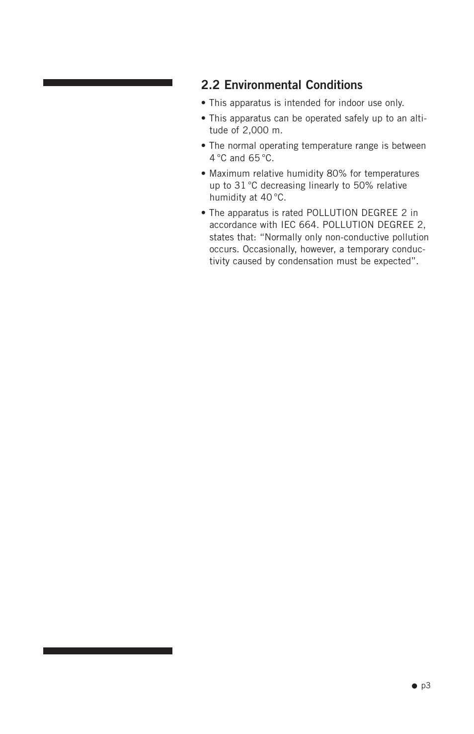 2 environmental conditions | Hoefer SQ33 Sequencer User Manual | Page 14 / 30