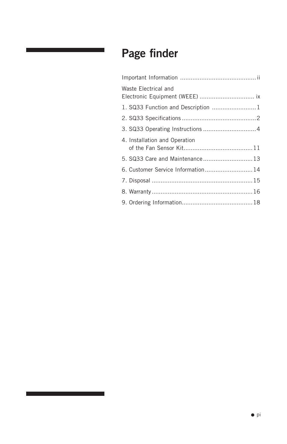 Page finder | Hoefer SQ33 Sequencer User Manual | Page 2 / 30