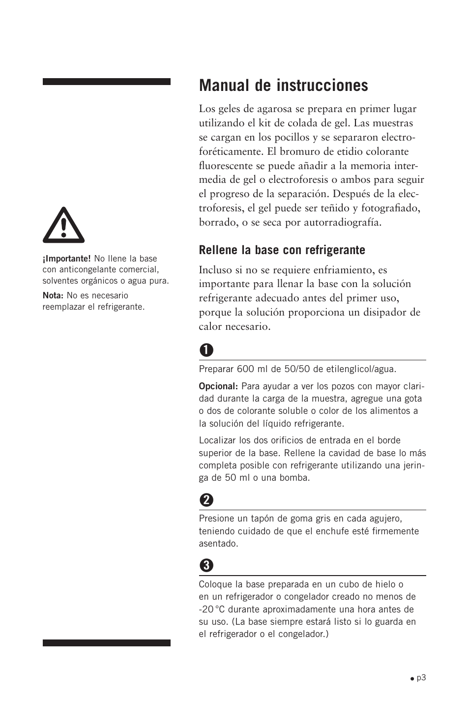 Manual de instrucciones | Hoefer HE33 User Manual | Page 11 / 26