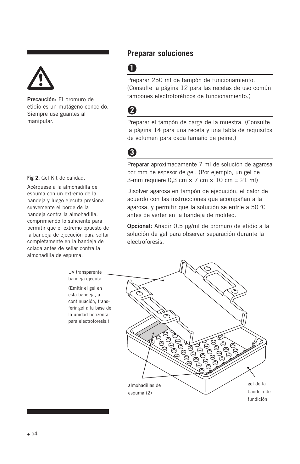 Preparar soluciones | Hoefer HE33 User Manual | Page 12 / 26