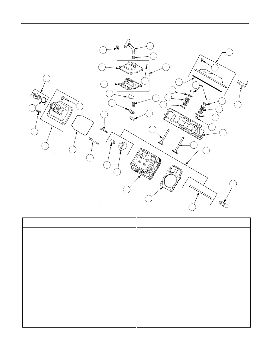 Cylinder head, valves and breather | Cub Cadet 2186 User Manual | Page 23 / 43