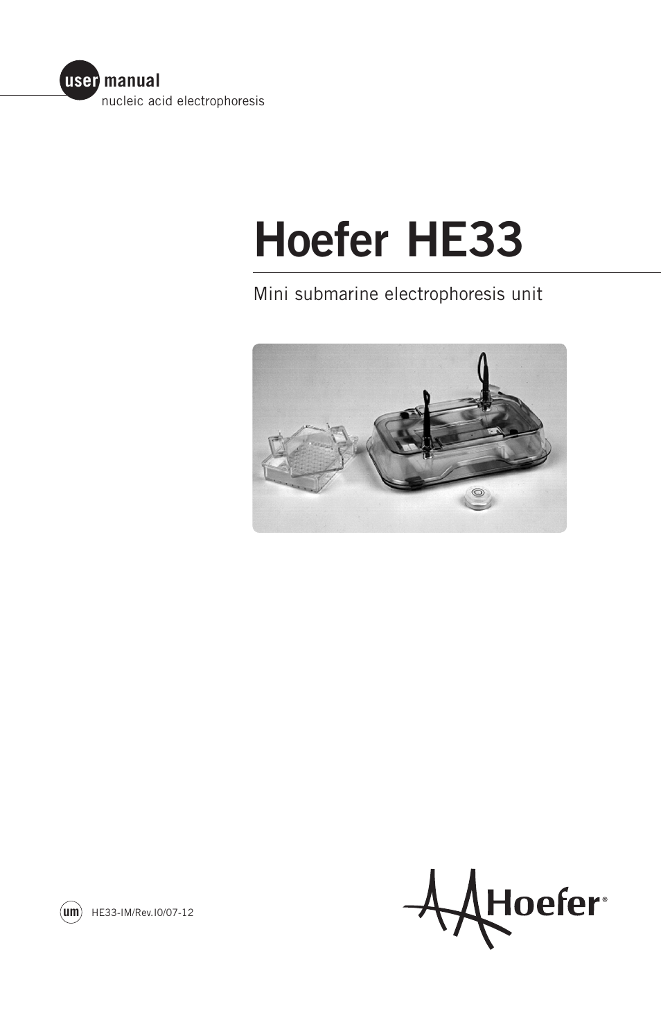 Hoefer HE33 User Manual | 26 pages