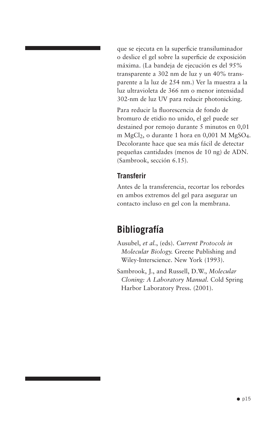 Bibliografía | Hoefer HE99X User Manual | Page 23 / 26